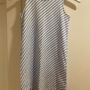MAHI GOLD Blue and White Striped Dress